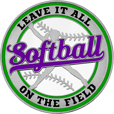 Purple "Softball" with Green Outer Circular Borders